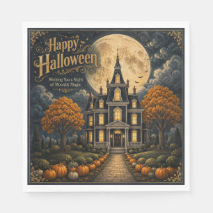 Elegant Haunted Manor Halloween Napkins