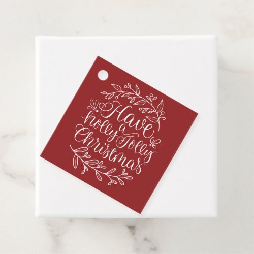 Elegant Have a Holly Jolly Christmas Calligraphy Favor Tags