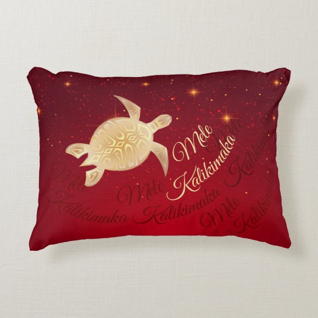 Elegant Hawaiian Christmas Accent Pillow (Front)