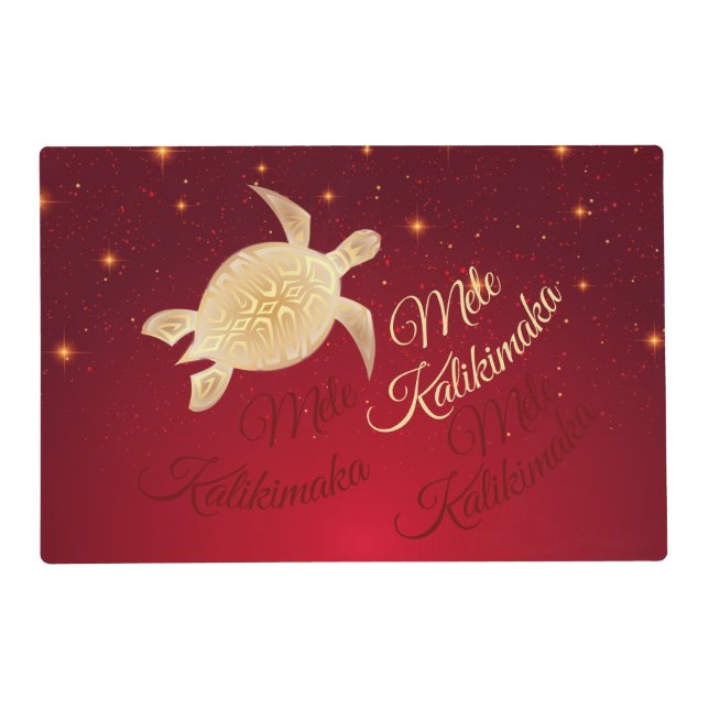 Elegant Hawaiian Christmas Placemat (Front)