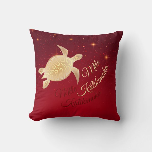 Elegant Hawaiian Christmas Throw Pillow (Front)