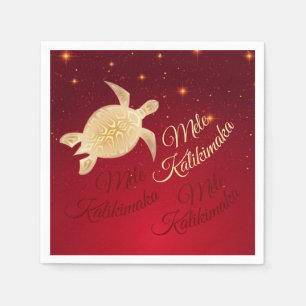 Elegant Hawaiian Christmas Turtle Napkins