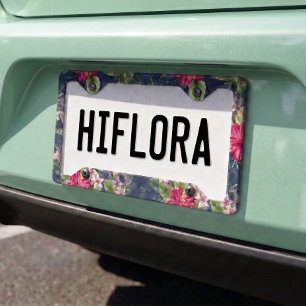 Elegant Hawaiian Hibiscus Flower Art Pattern License Plate Frame