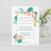 Elegant Hawaiian Hibiscus Wedding Invitations (Standing Front)