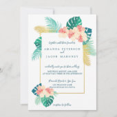 Elegant Hawaiian Hibiscus Wedding Invitations (Front)