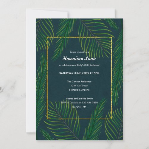 Elegant Hawaiian Luau Invitations