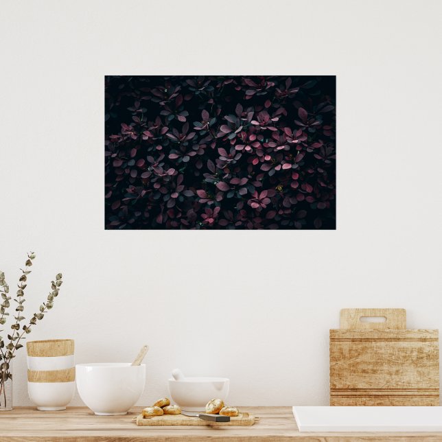 Elegant Hazy Lilac & Blue Botanical Floral Art  Poster (Kitchen)