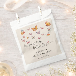 Elegant He Gives Me Butterflies Bridal Shower Favor Bag
