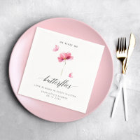 Elegant He Gives Me Butterflies Floral Napkins