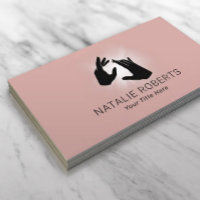 Elegant Healing Hands Dusty Rose Massage Spa Salon Business Card