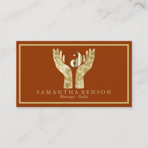 Elegant Healing Hands Yin Yang symbol  Business Card