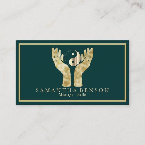 Elegant Healing Hands Yin Yang symbol  Business Card