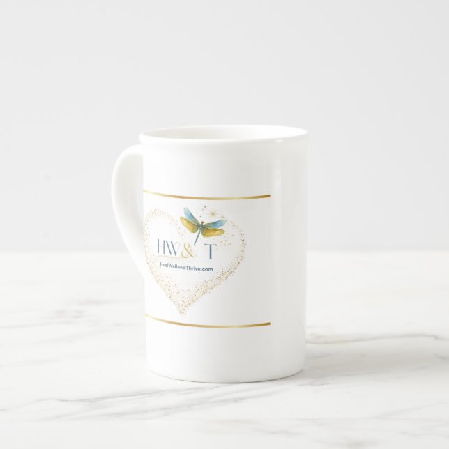 Elegant HealWell & Thrive  Bone China Mug (Front Left)