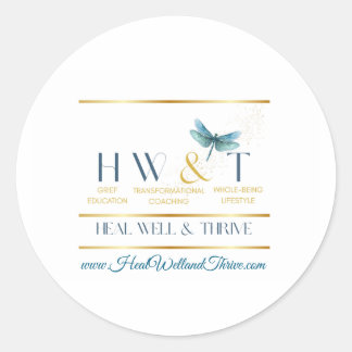 Elegant HealWell & Thrive Classic Round Sticker
