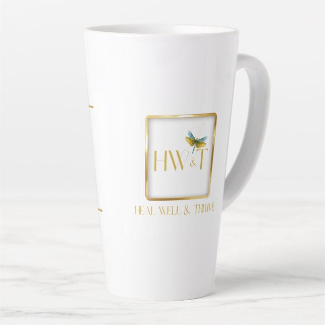 Elegant HealWell & Thrive  Latte Mug (Right Angle)