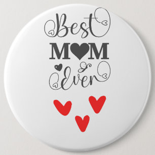 Elegant Heart & Butterfly Design for Mother’s Day Button