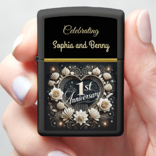 Elegant Heart Design for Anniversaries Zippo Lighter