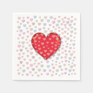 Elegant Heart Design with heart speckels Napkins