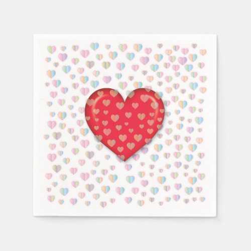 Elegant Heart Design with heart speckels Napkins