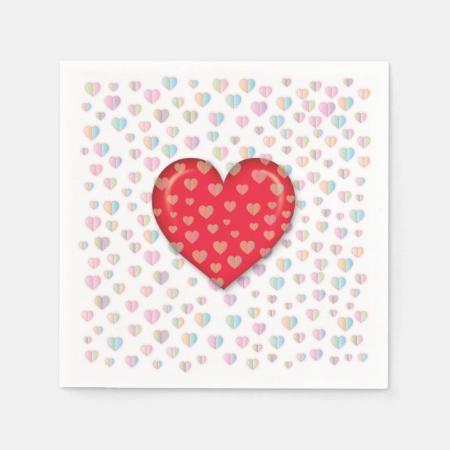 Elegant Heart Design with heart speckels Napkins (Front)