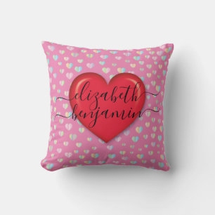Elegant Heart design with Heart speckles Throw Pillow