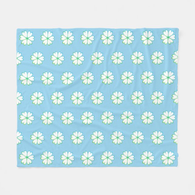 Elegant Heart Flower Pattern Fleece Blanket (Front (Horizontal))