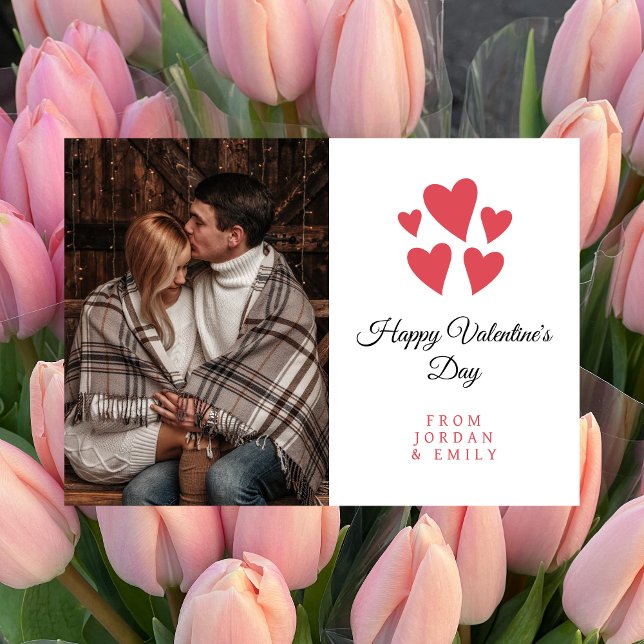 Elegant Heart Happy Valentine's Day Photo Holiday Card (Creator Uploaded)