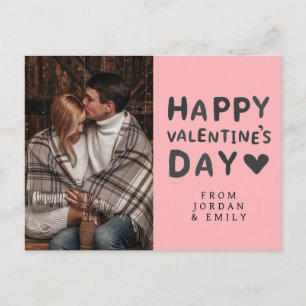 Elegant Heart Happy Valentine's Day Photo Holiday Postcard