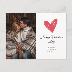 Elegant Heart Happy Valentine's Day Photo Holiday Postcard