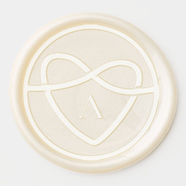 Elegant Heart Monogram Wedding Wax Seal Sticker (Front)