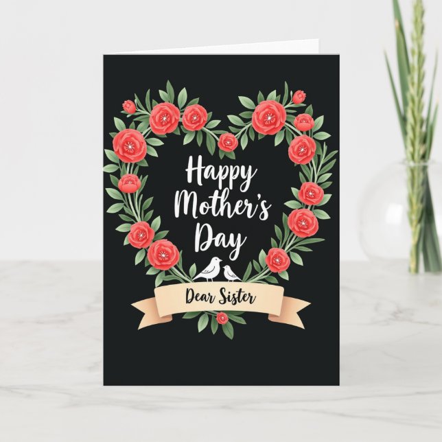 Elegant Heart Mothers Card (Front)