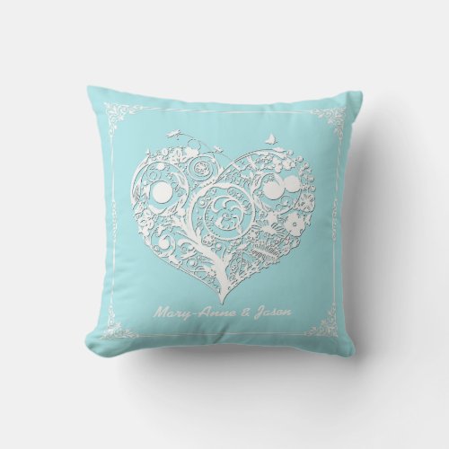 Elegant Heart Newly Wed Decorator Pillow