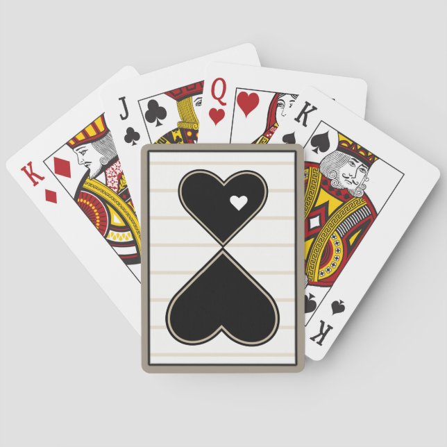 Elegant Heart on Heart Poker Cards (Back)