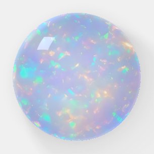 Elegant Heart Opal Prism Gemstone Inspired Pattern Paperweight