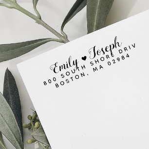 Elegant Heart Return Address Self-inking Stamp
