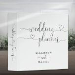 Elegant Heart Script Wedding Planner 3 Ring Binder<br><div class="desc">Elegant heart script wedding planner personalized with your names and special wedding date. Designed by Thisisnotme©</div>