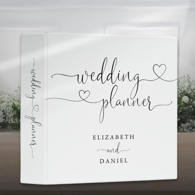 Elegant Heart Script Wedding Planner 3 Ring Binder (Elegant Heart Script Wedding Planner 3 Ring Binder)