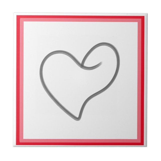 Elegant Heart Shape Design Ceramic Tile (Front)