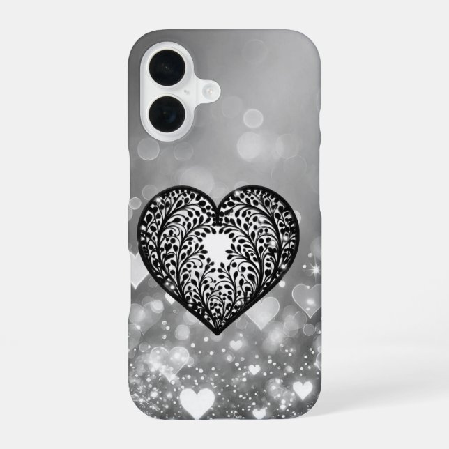 Elegant Heart Silhouette iPhone Case (Back)
