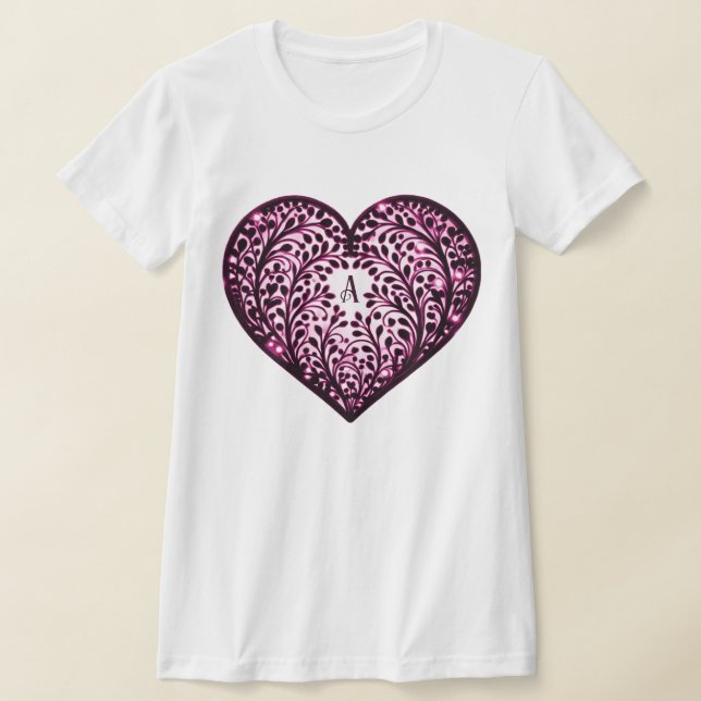 Elegant Heart Silhouette T-Shirt (Laydown)