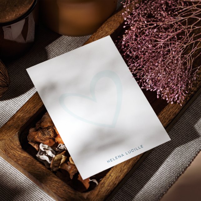 Elegant Heart Simple Minimalist Note Card (Creator Uploaded)