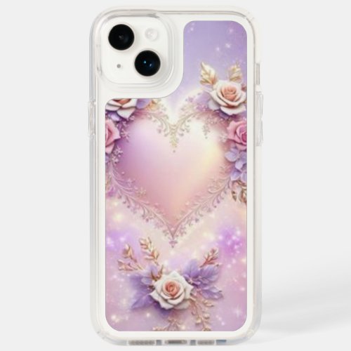 Elegant heart speck iPhone 14 plus case