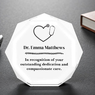 Elegant Heart Stethoscope Doctor Acrylic Award