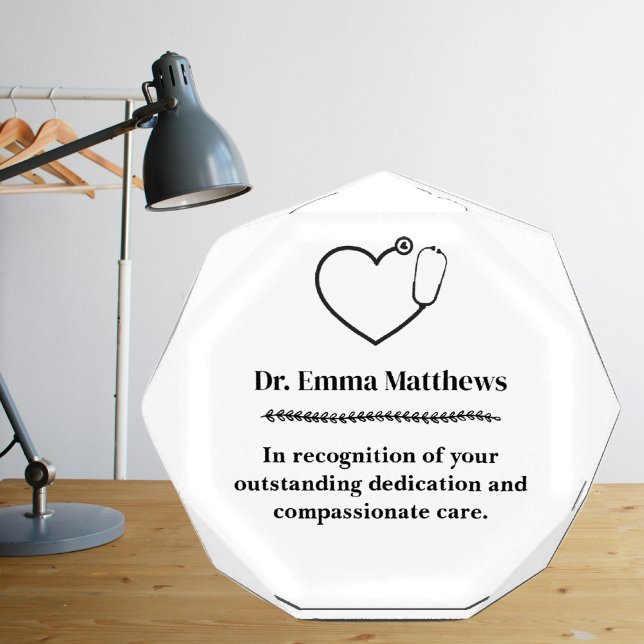 Elegant Heart Stethoscope Doctor Acrylic Award (Creator Uploaded)