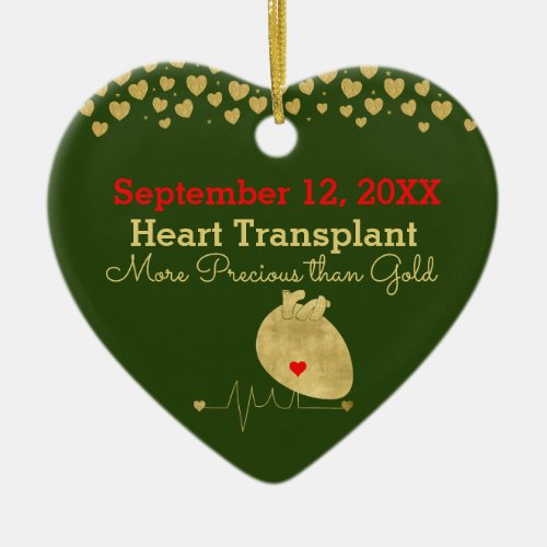 Elegant Heart Transplant Customizable  Ceramic Ornament