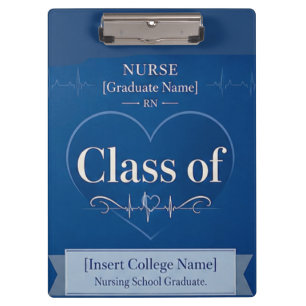 Elegant Heartbeat Nurse Clipboard Personalized R