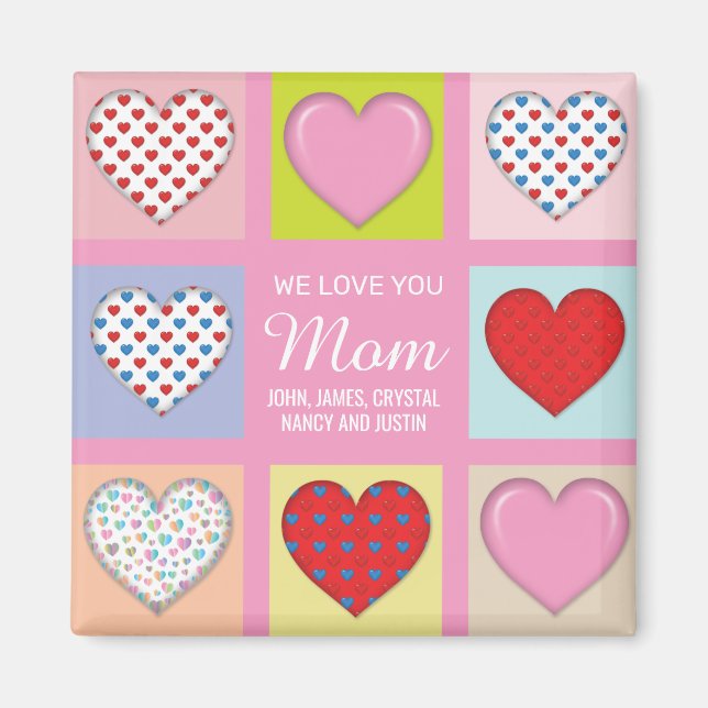Elegant Heartful Mother’s Day Design Magnet (Front)