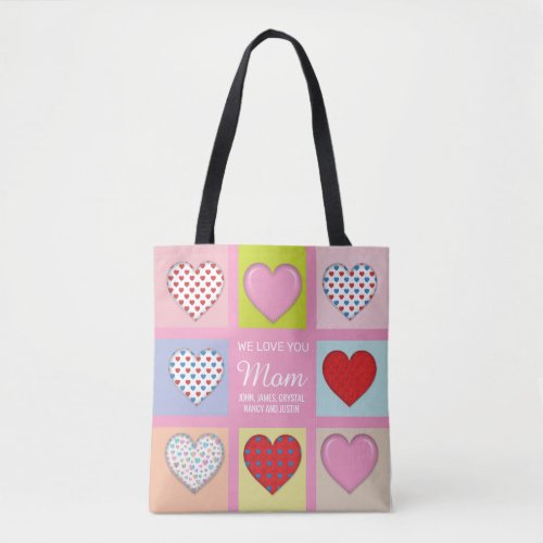 Elegant Heartful Motherâs Day Design Tote Bag