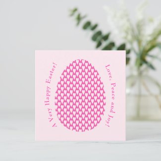 Elegant Hearts Egg Art Modern Easter Pink Rose