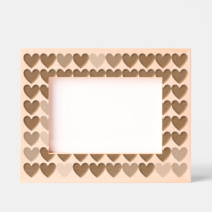 Elegant Hearts in Modern, Simple Pattern Engraved Frames